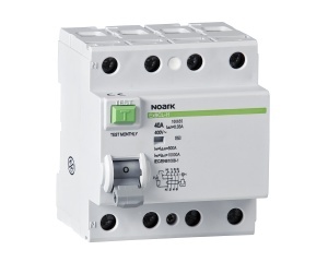 Întreruptor de curent rezidual, Icn=10kA, 4-poli, In=100A, IΔn=300mA, tip S+A Noark 100738