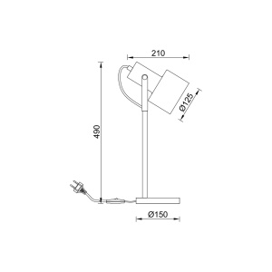 LAMPA BUROU P001W-1H-1xE27-NEGRU - Img 4