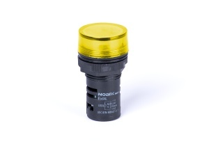 Lampă semnalizare cu montaj pe uşă, capişon plat, capacitiv, galben, 230V AC Noark 105446
