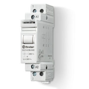 Modular step relays Nr.contacts: 1 Contacts configuration: NO Contact Material: AgSnO2 Finder 202182300000
