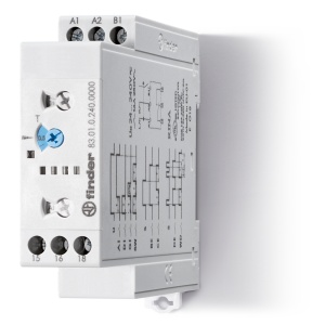 Modular timers Nr.contacts: 1 Contacts configuration: CO Contact Material: AgNi (A): 16 Finder 830102400000