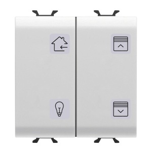 Panou cu butoane cu simboluri interschimbabile - KNX - 4 canale - 2 module - alb Gewiss GW10787