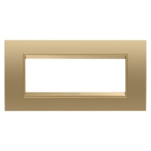 Placă lux - in metal - 6 module - aur - cadru interior aur mat - Chorusmart Gewiss GW16206XG