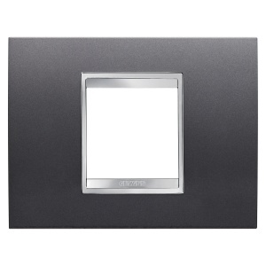 Placă lux - in tehnopolimer vopsit - 2 module - ardezie - Chorusmart Gewiss GW16202VA