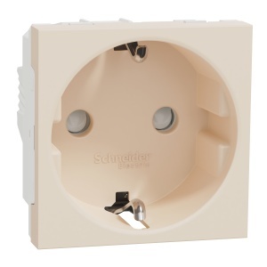 Priza 2P+E 16A, obturatoare, bej Schneider New Unica NU303744