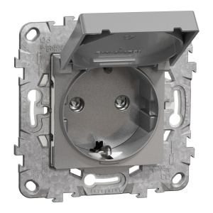 Priza 2P+E IP44+sup. fix. capac, obt alu Schneider New Unica NU508230