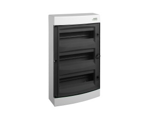 Cofret de distributie din plastic, montare aparenta, usa tranparenta, IP40, 4 rânduri, 4x18 module Noark 110816