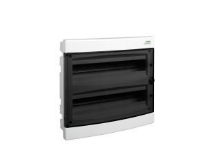 Cofret de distributie din plastic, montare incastrata, usa transparenta, IP40, 2 rânduri, 2x18 module Noark 101515