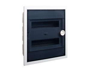 Cofret de distributie din plastic, usa plata trasparenta, montare incastrata , IP40, 3 randuri,32x12 module Noark 101531