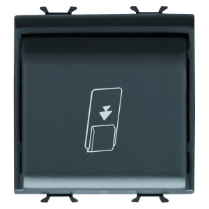 Comutator universal insignă - 1P na 16AX - iluminabil - 2 module - negru satinat Gewiss GW12039