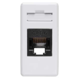 Conector RJ45 - 4 perechi - categoria 6 - UTP - fără unelte - 1 modul - sistem alb Gewiss GW20685