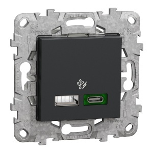 Incarcat rapidUSB dbl A+C 45W+s fix antr Schneider New Unica NU501354