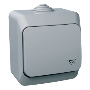 Intrerup rev simb lumina 16A IP44 PT gri Schneider Cedar Plus WDE000613