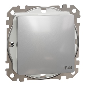 Intrerupator simplu 10AX, IP44, alu Schneider Sedna Design & Elements SDD213101