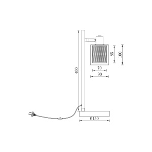 LAMPA DE MASA S008T-1H-1xE14-SLV STICLA - Img 4