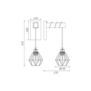 LAMPA DE PERETE D002W-1H-1xE27-WDN - Img 4