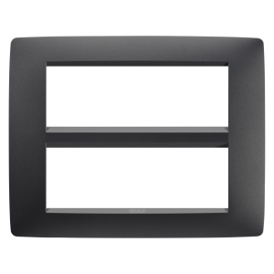 O placă - tehnopolimer vopsit - 12 module - negru satinat - Chorusmart Gewiss GW16112VN