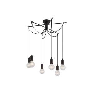 PENDUL G004C-6H-6xE27 CU CABLU NEGRU