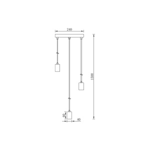 PENDUL G006R-3H-3xE27 NEGRU - Img 4
