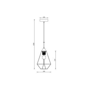 PENDUL W003R-1H-1xE27-METAL NEGRU - Img 4