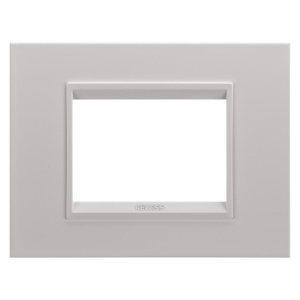 Placă de lux - in metal - 3 module - alb monocrom bej natural- Chorusmart Gewiss GW16203XL