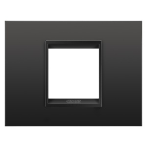 Placă lux - in metal - 2 module - negru satinat monocrom - Chorusmart Gewiss GW16202XM