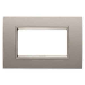Placă lux - in metal - 4 module - bronz sidefat - cadru interior bronz mat - Chorusmart Gewiss GW16204XP