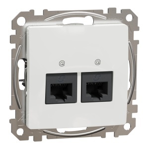 Priza dubla RJ45 Cat5E UTP alb Schneider Sedna Design & Elements SDD111452