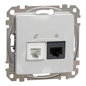 Priza RJ11-RJ45 Cat6 UTP aluminiu Schneider Sedna Design & Elements SDD113468