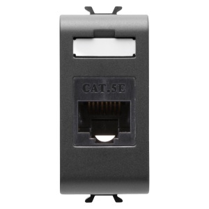 PRIZĂ RJ45 - CATEGORIA 5e - UTP - 1 MODUL - SATIN BLACK - Chorusmart Gewiss GW12421
