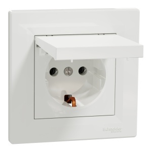 Priza simpla capac 2P+E 16A alb Schneider Asfora EPH3100121