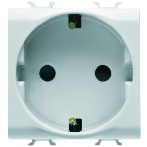 PRIZĂ STANDARD GERMANĂ 250V c.a. - 2P+E 16A - 2 MODULE - ALB LUCIOS - ANTIBACTERIAN Gewiss GW10241AB