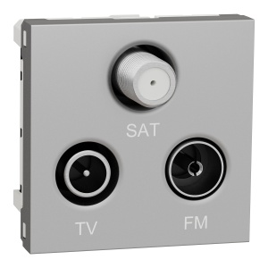 Priza TV/FM/SAT, individuala, 2m, alu Schneider New Unica NU345030
