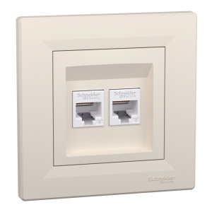 2xPriza date RJ45 cat.6 UTP crem Schneider Asfora EPH4800123