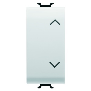 Buton 1P 250V c.a. - no+no 10A - cu interblocare -symbol: sus-jos - 1 modul - alb lucios Gewiss GW10140