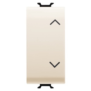 Buton 1P 250V c.a. - no+no 10A - cu interblocare -symbol: sus-jos - 1 modul - fildeș Gewiss GW11140