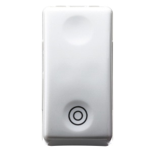 Buton 2P 250V c.a. - NO 10A - neutru - simbol cerc dublu - 1 modul - sistem alb Gewiss GW20517