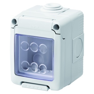 Carcasă etanșă pentru dispozitivele sistemului - 2 bandă - gri RAL 7035 - IP55 Gewiss GW27042