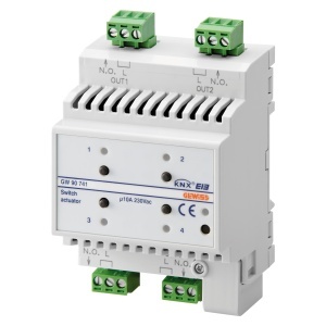 Dispozitiv de acționare comutator - 4 canale - 10A - KNX - IP20 - 4 module - montare PE Gewiss GW90741