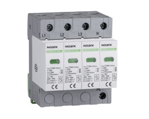 Dispozitiv de protecție la supratensiune , clasa 1 +2 (B + C), Iimp=12,5 kA, Uc=275 VAC, 4 poli, cu contact de semnalizare la distanta Noark 103343