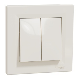 Intrer dublu cap scara 10A f surub crem Schneider Asfora EPH0600123