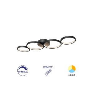 LUSTRA LED 60W NELA-SR1 RND telecomanda IP20 NEGRU