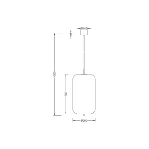 PENDUL S011R-1H-1xE27 OPAL STICLA CILINDRU - Img 4