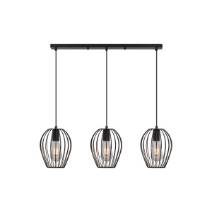 PENDUL W005S-3H-3xE27-METAL NEGRU