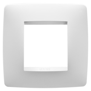 Placă internațională one - in tehnopolimer vopsit - 2 module - alb satinat - Chorusmart Gewiss GW16122VW