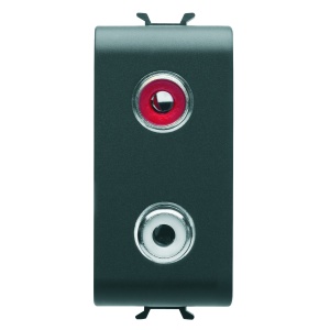 Priză audio și video - rca dublu - 1 modul - negru satinat - Chorusmart Gewiss GW12453