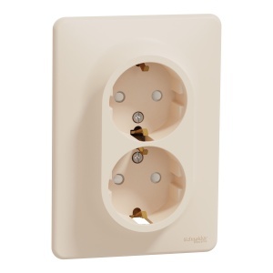 Priza dubla 2P+E,obt, bej Schneider Sedna Design & Elements SDD312221