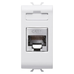 Priză RJ45 - categoria 6 - FTP - 1 modul - alb satinat - Chorusmart Gewiss GW15424