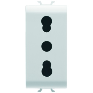 Priză standard italiană 250V c.a. - 2P+E 16A cu amperaj dublu - P11- P17 - 1 modul - alb Gewiss GW10203