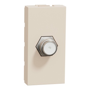 Priza TV cablu coaxial tip F 1m bej Schneider New Unica NU346844